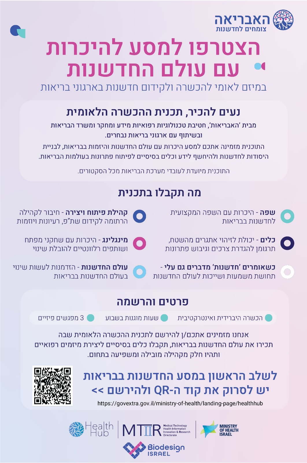 הרשמה לתכנית האבריאה לקידום חדשנות בארגוני בריאות