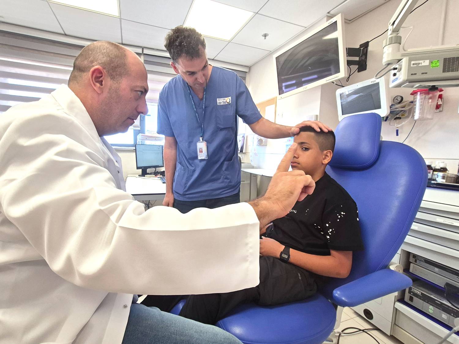 Samir Amash at a follow-up appointment at the Hillel Yaffe clinic after surgery